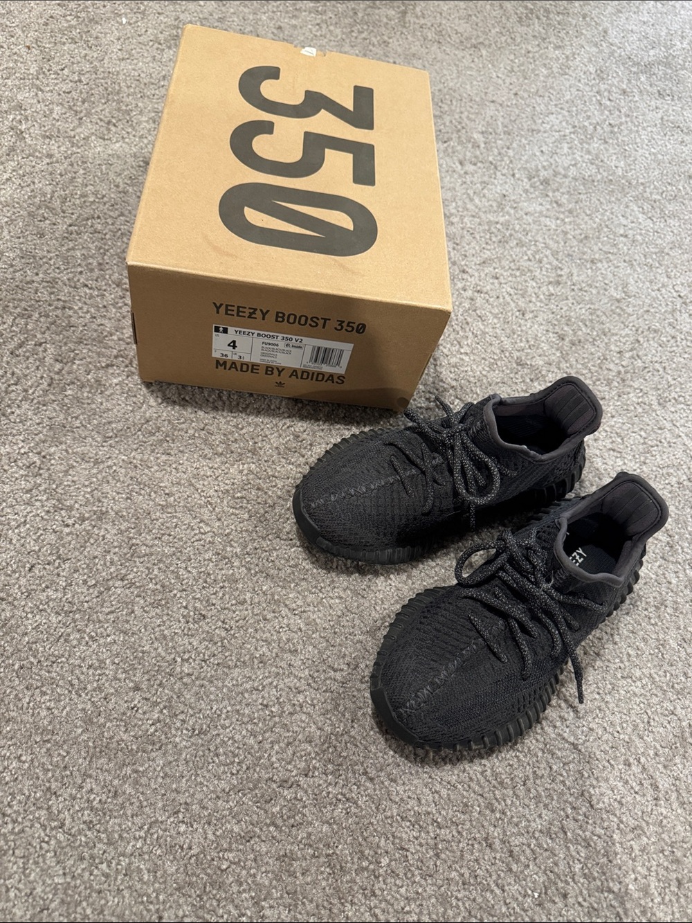 adidas Black Yeezy Boost 350 V2 Sneakers